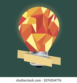 Creative concept of the idea light bulb consists of colorful polygons, vector