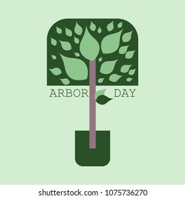 Creative concept illustration for the celebration of Arbor Day. Can be used for poster, badge, Logo, greetings, print, cards, and labels with tree elements.vector illustration of Arbor day. Image of a