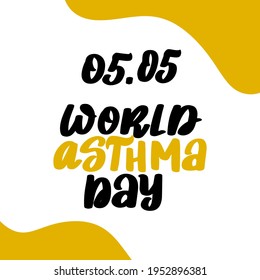 Creative Concept illustration Of World Asthma Day With Inhaler And Stylish Text on Isolated Background. Vector illustration