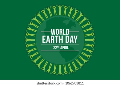 Creative concept illustration for World Earth Day on April 22. Can be used for posters, banners, campaigns, backgrounds, greetings, print, badge, label, symbol, typographic logo and designs.