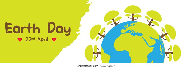 Creative concept illustration for World Earth Day on April 22. Can be used for posters, banners, campaigns, backgrounds, greetings, print, badge, label, symbol, typographic logo and designs.