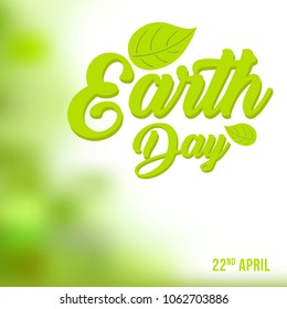 Creative concept illustration for World Earth Day on April 22. Can be used for posters, banners, campaigns, backgrounds, greetings, print, badge, label, symbol, typographic logo and designs.
