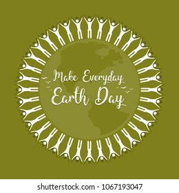 Creative concept illustration for World Earth Day on April 22. Can be used for posters, banners, campaigns, backgrounds, greetings, print, badge, label, symbol, typographic logo and designs.