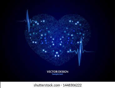 Creative concept illustration of world heart day, good health logo. Design for banner or poster. Vector illustration