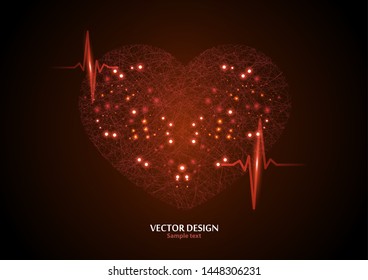Creative concept illustration of world heart day, good health logo. Design for banner or poster. Vector illustration