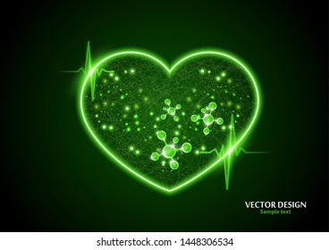 Creative concept illustration of world heart day, good health logo. Design for banner or poster. Vector illustration