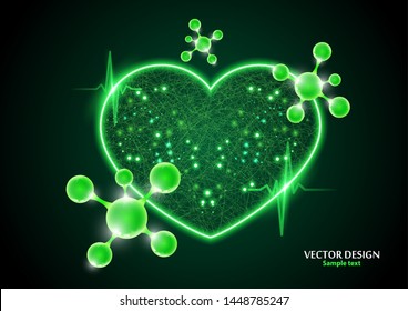 Creative concept illustration of world heart day, good health logo. Design for banner or poster. Vector illustration