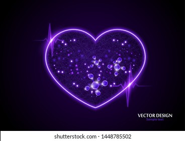 Creative concept illustration of world heart day, good health logo. Design for banner or poster. Vector illustration
