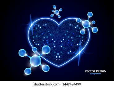 Creative concept illustration of world heart day, good health logo. Design for banner or poster. Vector illustration