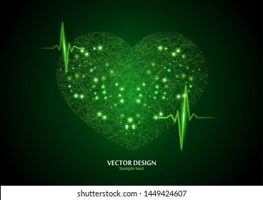 Creative concept illustration of world heart day, good health logo. Design for banner or poster. Vector illustration
