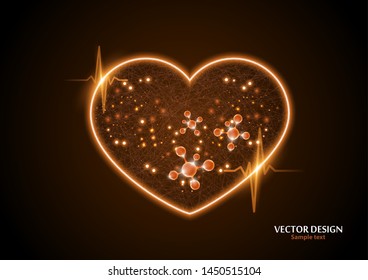 Creative concept illustration of world heart day, good health logo. Design for banner or poster. Vector illustration