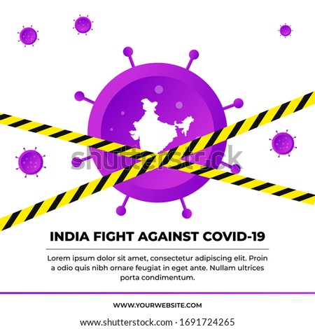 A creative concept of INDIA fight against Covid-19 by lockdown. You can use this creative in your multipurpose usage like social media, digital marketing & awareness campaigns.