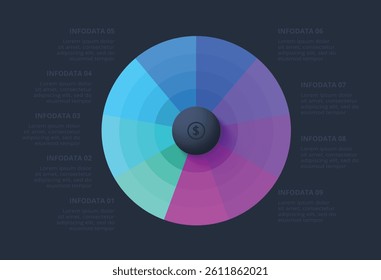 Creative concept for infographic with 10 steps, options, parts or processes. Business data visualization.