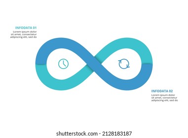 Creative concept for infographic with 2 steps, options, parts or processes. Business data visualization.