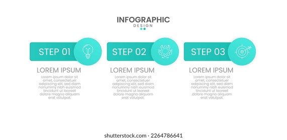 Concepto creativo para Infographic con 3 opciones o procesos de pasos. Infografía para conceptos empresariales. Se puede usar para procesos, presentaciones, diseño, banner. Ilustración del vector