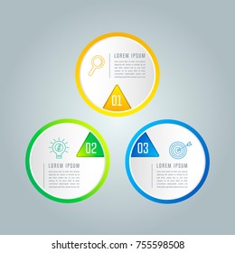 Creative concept for infographic with 3 options, parts or processes. Timeline infographic business design and marketing icons for presentation, annual report, diagram, workflow layout and web design.