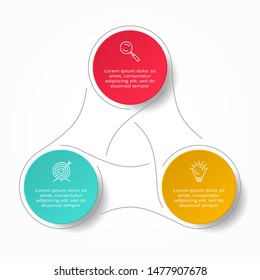 Concepto creativo para infografía con 3 pasos, opciones, piezas o procesos. Visualización de datos empresariales