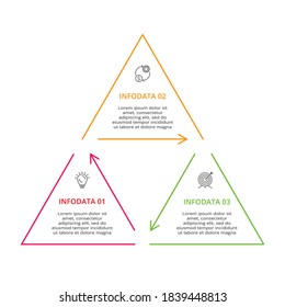 Creative concept for infographic with 3 steps, options, parts or processes. Business data visualization