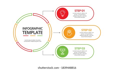 Creative concept for infographic with 3 steps, options, parts or processes. Business data visualization