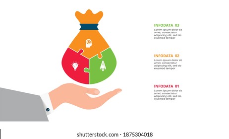 Creative concept for infographic with 3 steps, options, parts or processes. Business data visualization