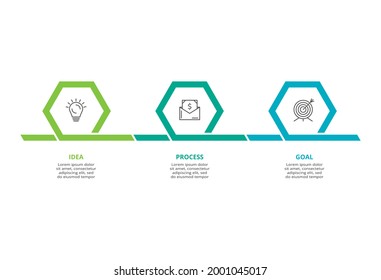 Concepto creativo para infografía con 3 pasos, opciones, partes o procesos. Visualización de datos empresariales.