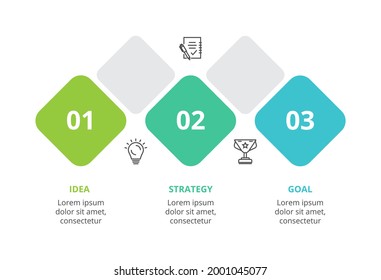Creative concept for infographic with 3 steps, options, parts or processes. Business data visualization.