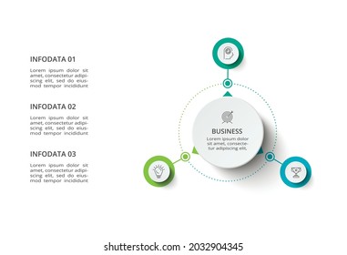 Creative concept for infographic with 3 steps, options, parts or processes. Business data visualization.
