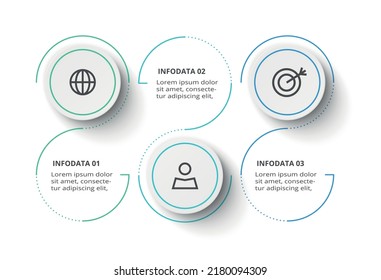 Creative concept for infographic with 3 steps, options, parts or processes. Business data visualization.