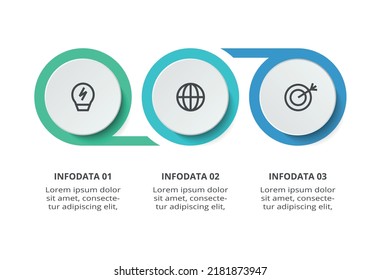 Creative concept for infographic with 3 steps, options, parts or processes. Business data visualization.