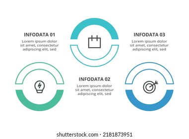 Creative concept for infographic with 3 steps, options, parts or processes. Business data visualization.