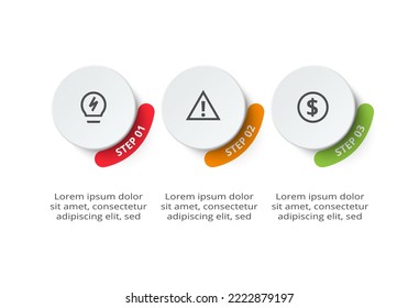 Creative concept for infographic with 3 steps, options, parts or processes.