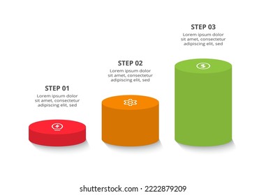 Creative concept for infographic with 3 steps, options, parts or processes.