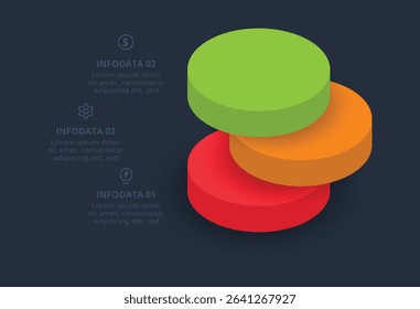 Creative concept for infographic with 3 steps, template for web on a black background.