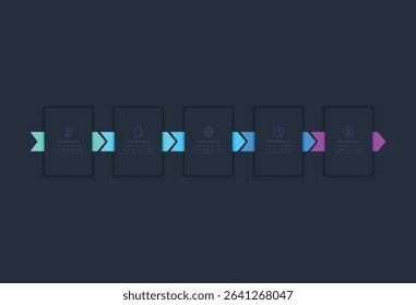 Creative concept for infographic with 3 steps, template for web on a black background.