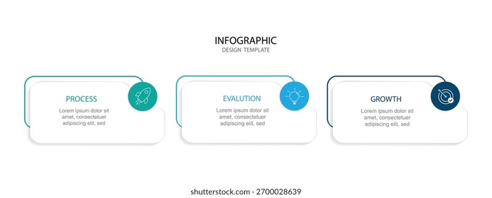 Creative concept for infographic with 3 steps, options, parts or processes. Business data visualization.