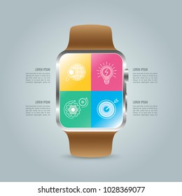 Creative concept for infographic with 4 options, parts or processes. Timeline infographic business design and marketing icons for presentation, annual report, diagram, workflow layout and web design.