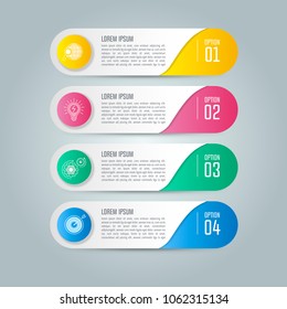 Creative concept for infographic with 4 options, parts or processes. Timeline infographic business design and marketing icons for presentation, annual report, diagram, workflow layout and web design.