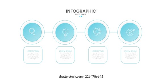 Creative concept for Infographic with 4 options or steps processes. Infographic for business concepts. Can be used for process, presentations, layout, banner. Vector illustration