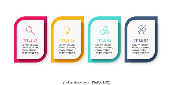 Creative concept for infographic with 4 steps, options, parts or processes. Business data visualization. Vector business template for timeline presentation.