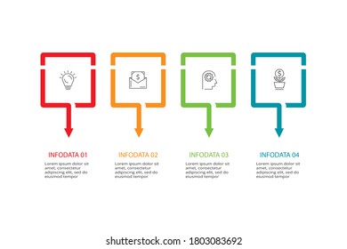 Creative concept for infographic with 4 steps, options, parts or processes. Business data visualization