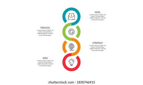 Creative concept for infographic with 4 steps, options, parts or processes. Business data visualization