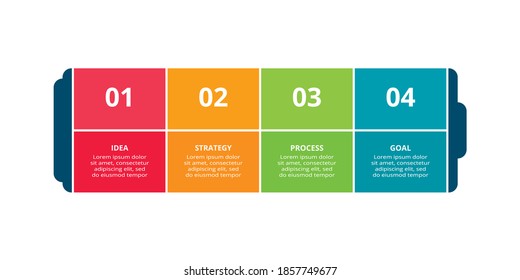 Creative concept for infographic with 4 steps, options, parts or processes. Business data visualization