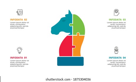 Creative concept for infographic with 4 steps, options, parts or processes. Business data visualization