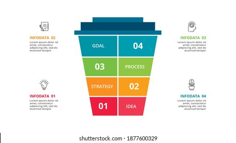 Creative concept for infographic with 4 steps, options, parts or processes. Business data visualization