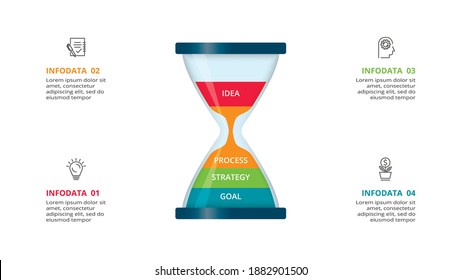 Creative concept for infographic with 4 steps, options, parts or processes. Business data visualization