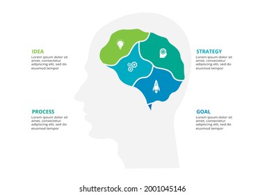 Creative concept for infographic with 4 steps, options, parts or processes. Business data visualization.