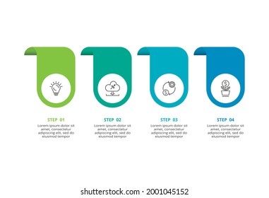 Creative concept for infographic with 4 steps, options, parts or processes. Business data visualization.
