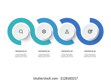 Creative concept for infographic with 4 steps, options, parts or processes. Business data visualization.