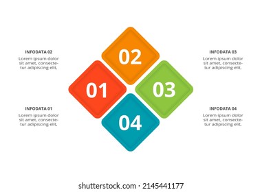 Creative concept for infographic with 4 steps, options, parts or processes. Business data visualization.