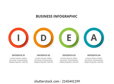 Creative concept for infographic with 4 steps, options, parts or processes. Business data visualization.